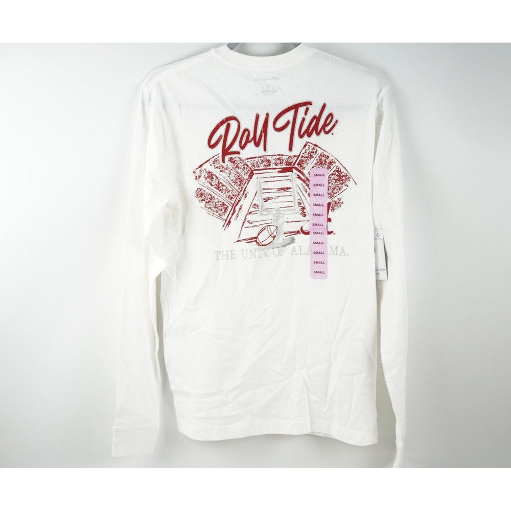 Champion NCAA Alabama Crimson Tide Football Long Sleeve T-Shirt, White, Medium